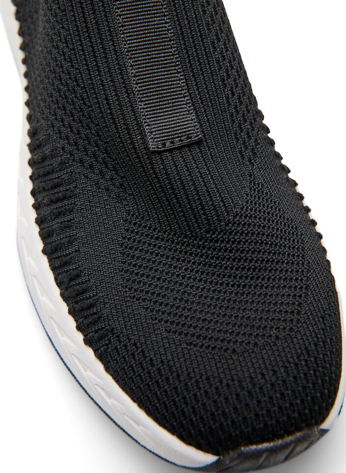 Sneakers aus dehnbarem Strickmaterial, Schwarz, Packshot image number 3