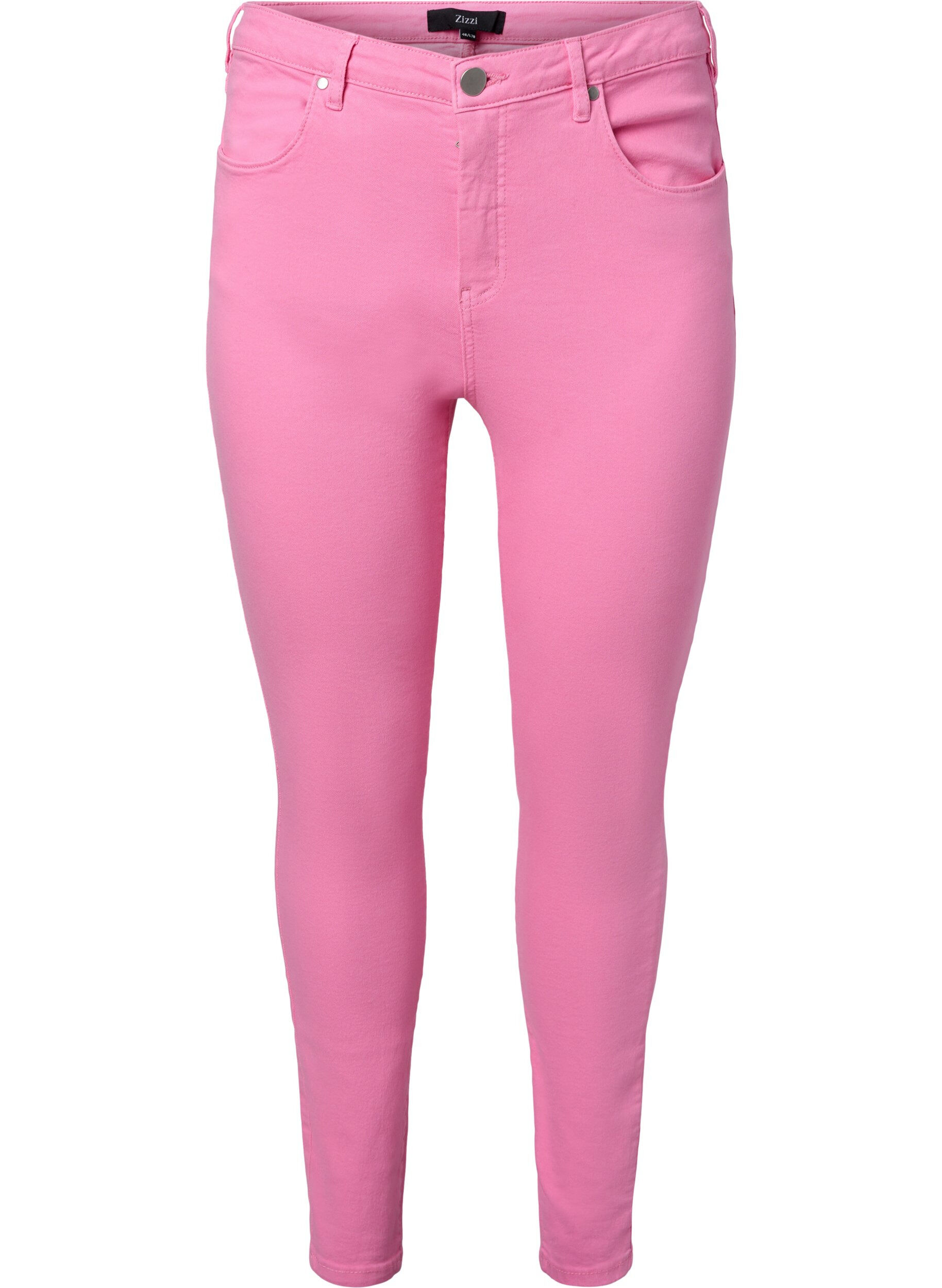 Zizzi Super Slim Fit Amy Jeans mit hoher Taille, Rosebloom, Packshot image number 0