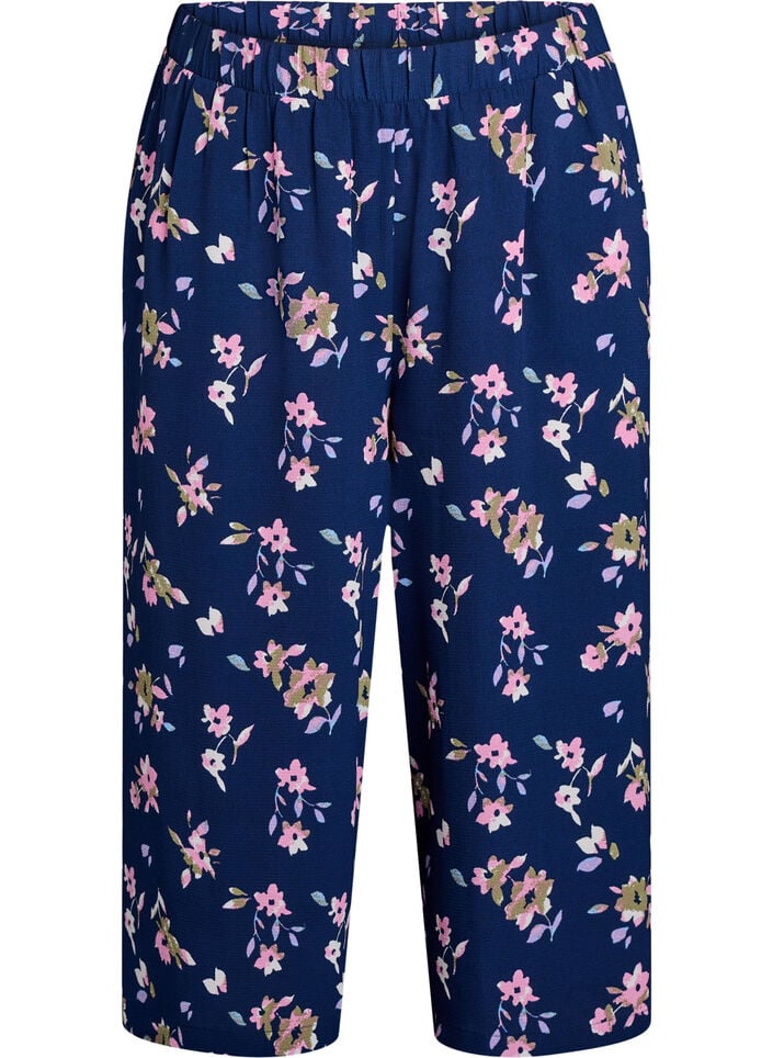 Culotte-Hose mit Print, Blau, Packshot image number 0