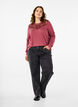 Sweatshirt mit Spitzendetails, Rose Brown, Model image number 2