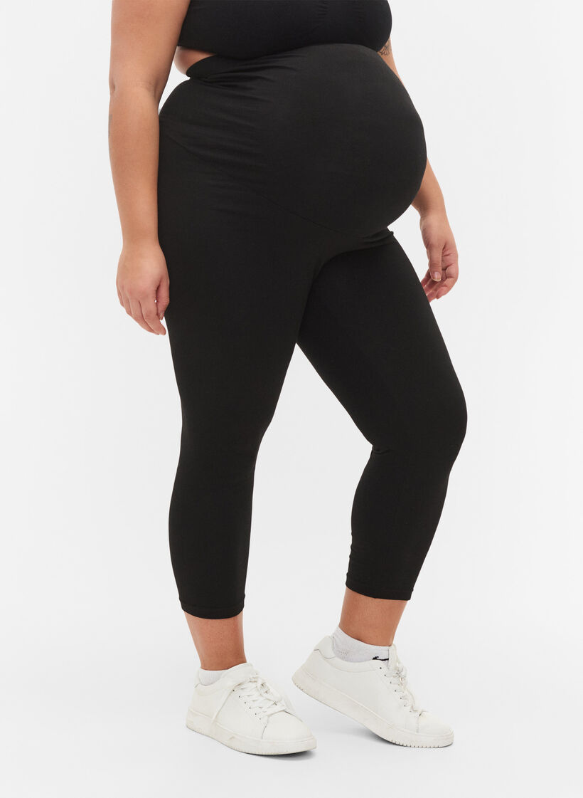 Schwangerschaftsleggings mit 3/4 Länge, Black, Model image number 2