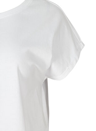 Kurzarm T-Shirt aus Baumwolle, Bright White, Packshot image number 2