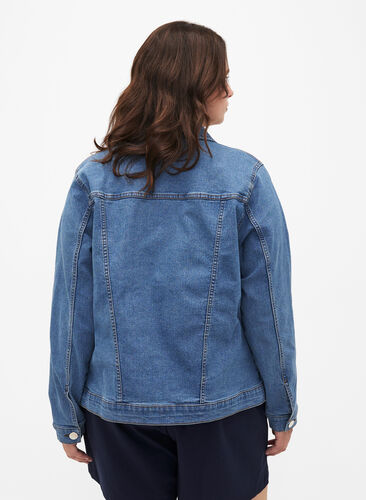 FLASH - Denim-Jacke aus elastischer Baumwollmischung, Blue Denim, Model image number 1