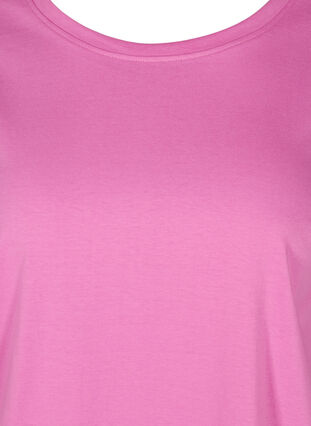 T-Shirt aus Baumwolle mit Ärmeln in Ellbogenlänge, Cyclamen, Packshot image number 2