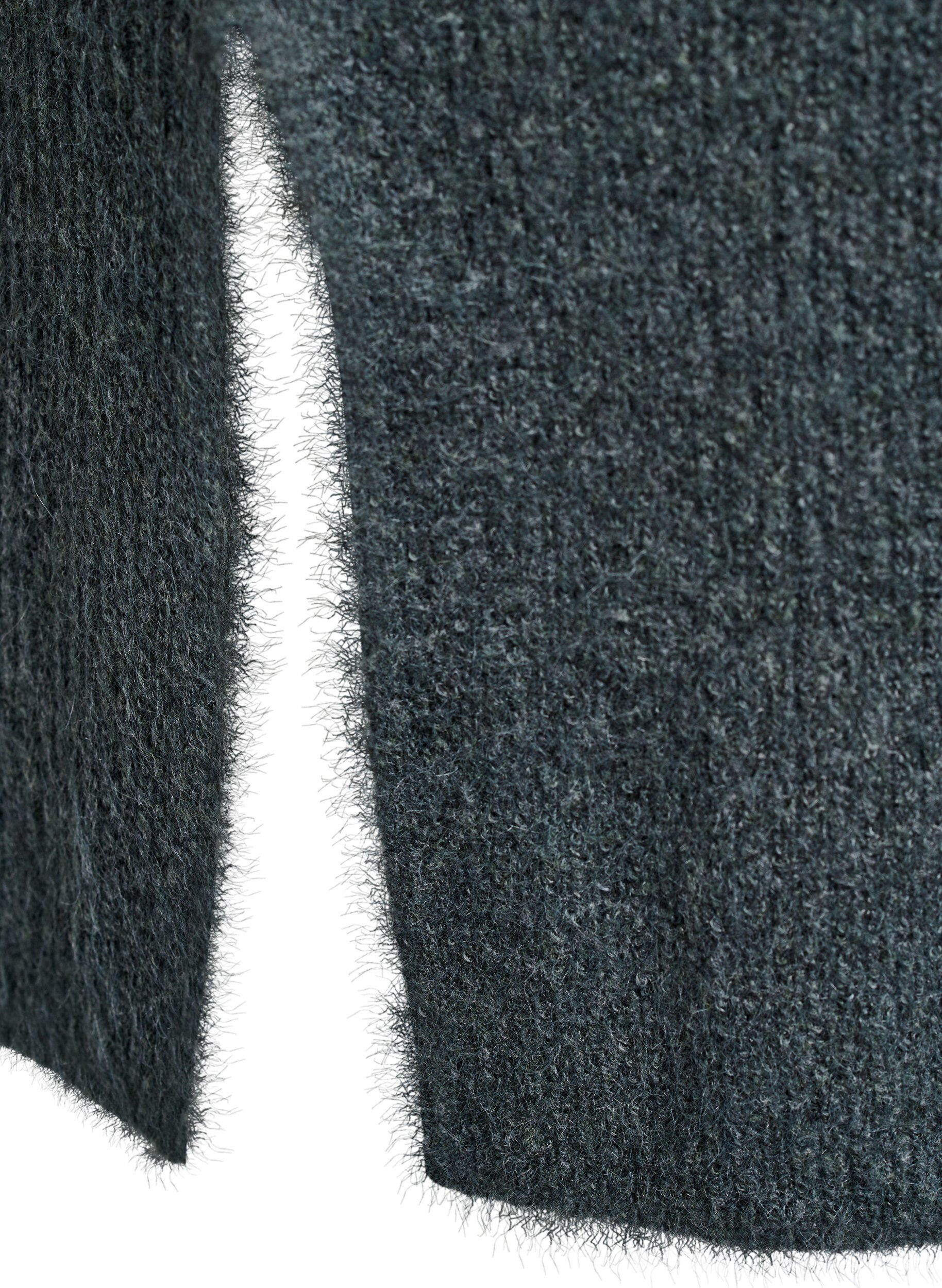 Zizzi Langes Strickkleid mit hohem Kragen, Gr&uuml;n, Packshot image number 3