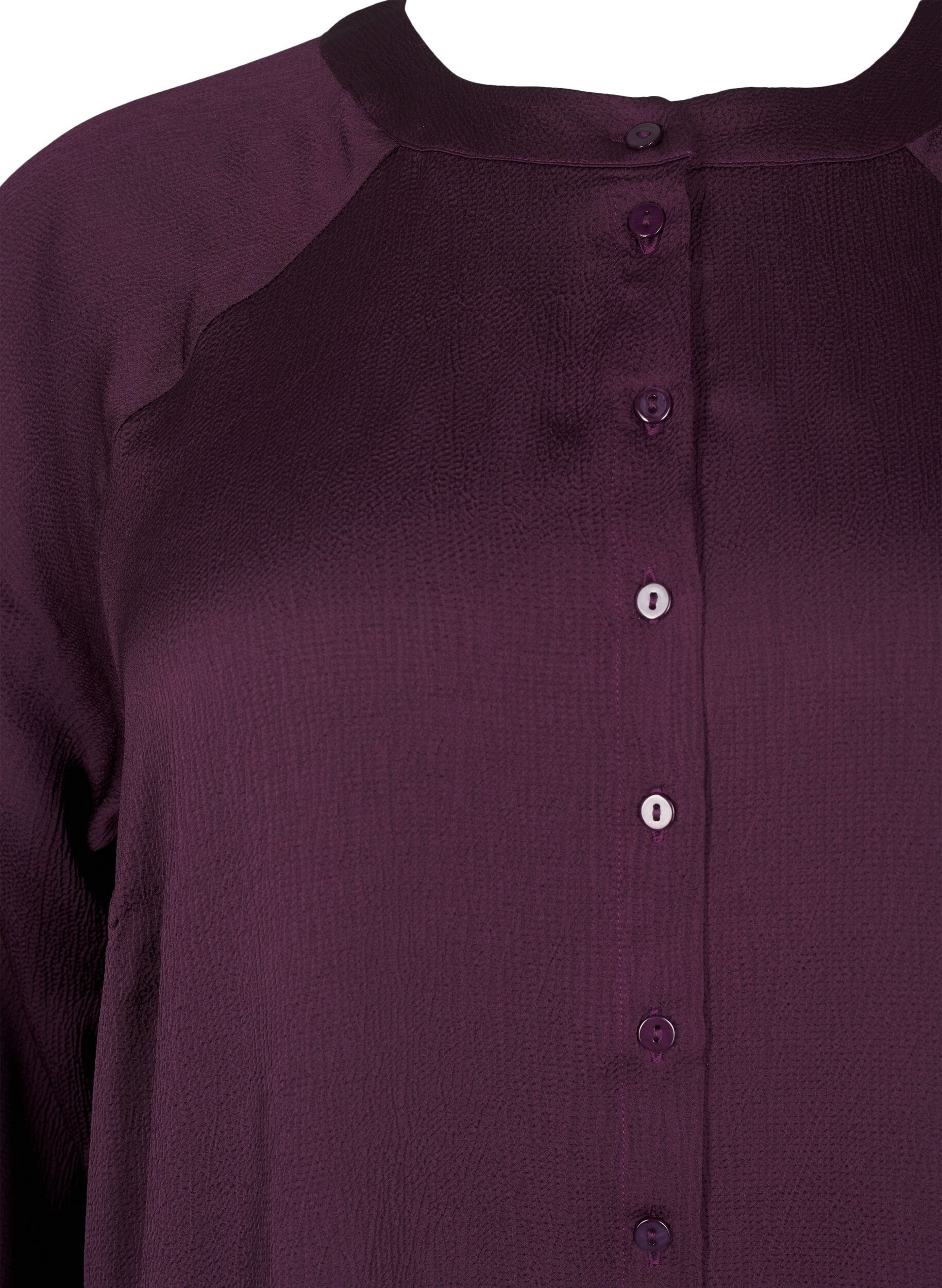 Zizzi Lange Bluse mit Kn&ouml;pfen und langen &Auml;rmeln, Potent Purple, Packshot image number 2