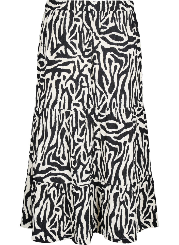 Langer Rock mit Zebraprint, Black w. White Zebra, Packshot image number 1