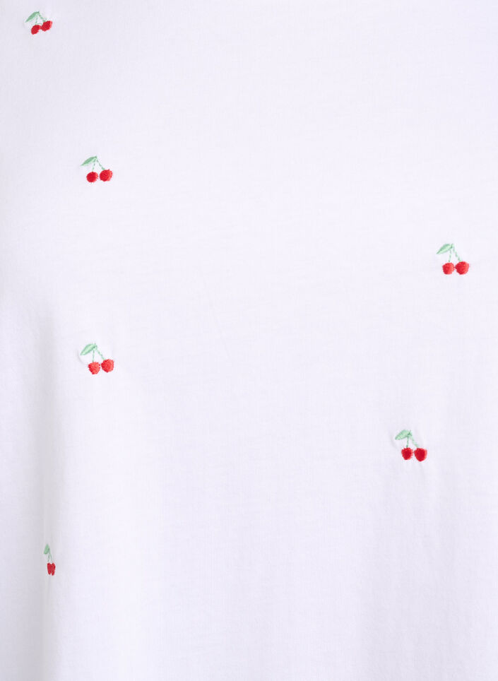 T-Shirt aus Bio-Baumwolle mit aufgestickten Motiven, Wei&szlig;, Packshot image number 2