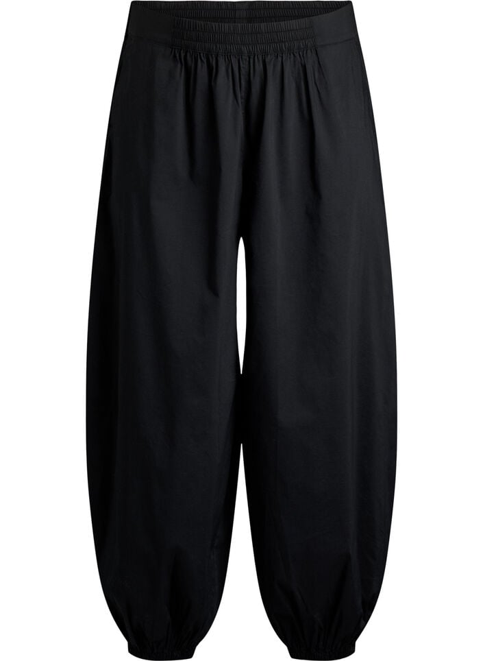 Ballonhose mit Taschen und elastischem Bund, Schwarz, Packshot