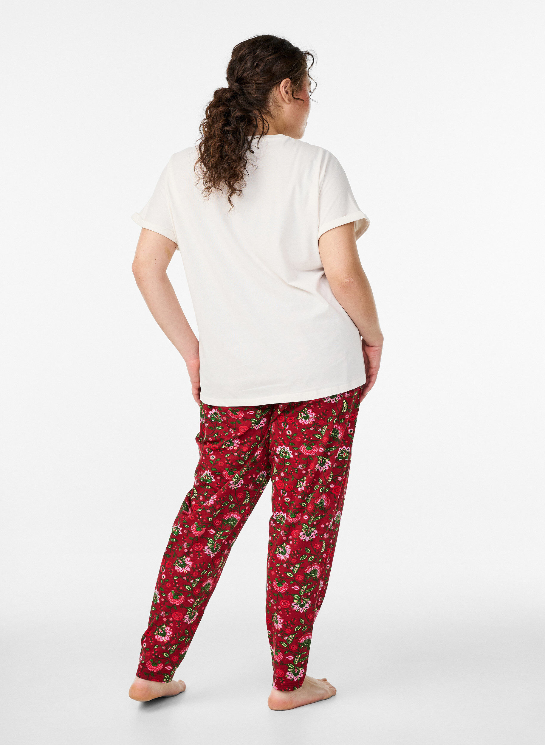 ZizziPyjamahose aus Baumwolle mit Print, Rot, Model image number 1