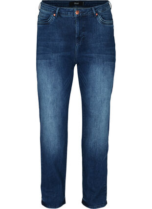 Regular Fit Gemma Jeans mit hoher Taille, Blue denim, Packshot image number 0