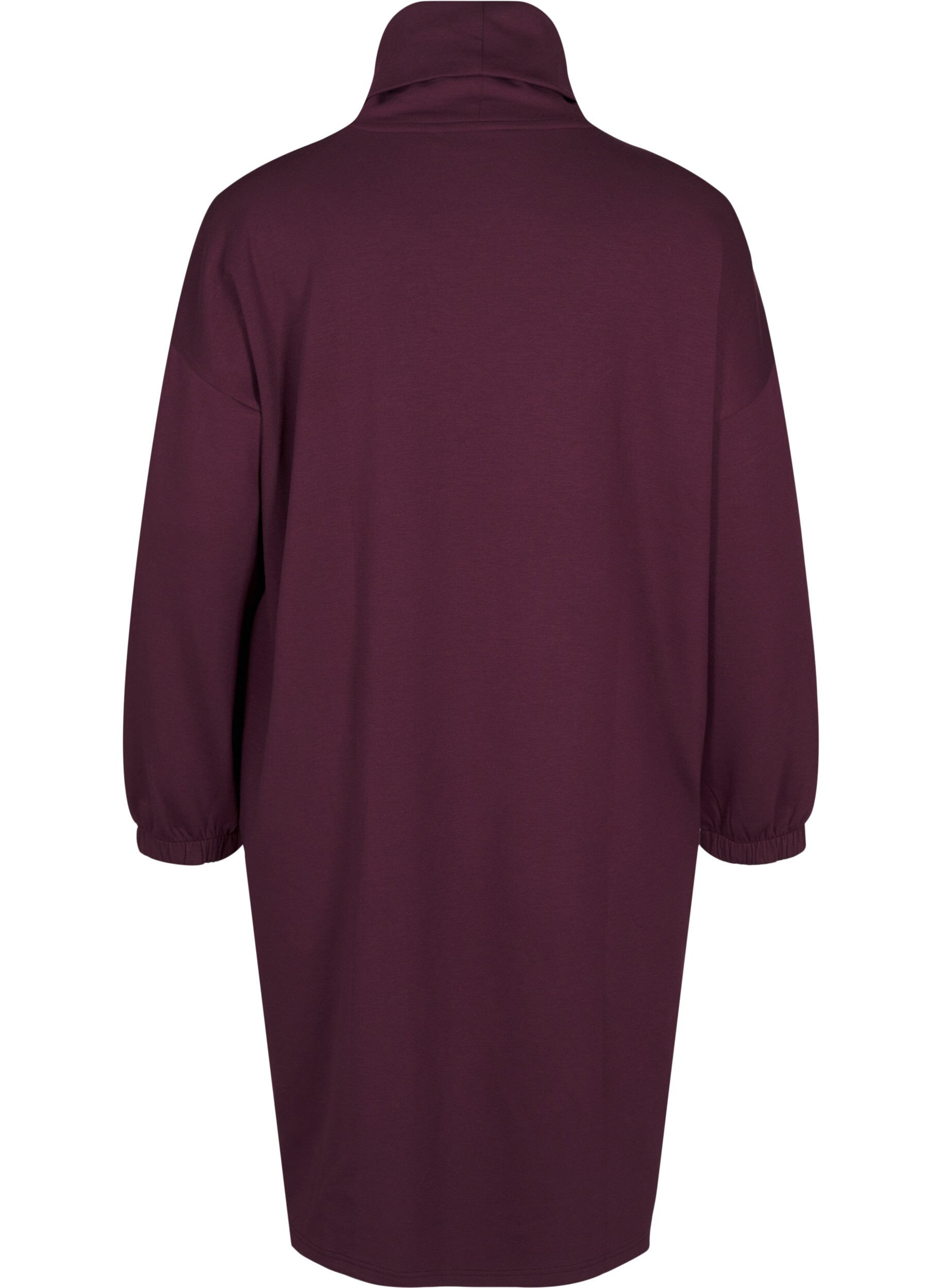 Zizzi Rollkragenkleid in A-Form, Rot, Packshot image number 1
