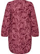 Kurzes Baumwollkleid mit Gummisaum und langen &Auml;rmeln, Dunkles Bordeaux, Packshot image number 1