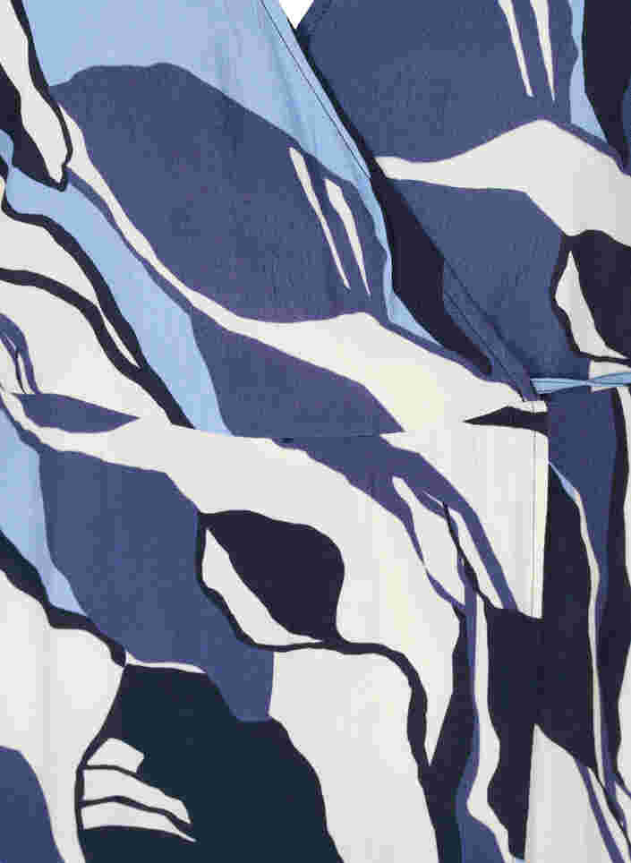 Midikleid mit Print und Wickellook, Blue Abstract AOP, Packshot image number 2