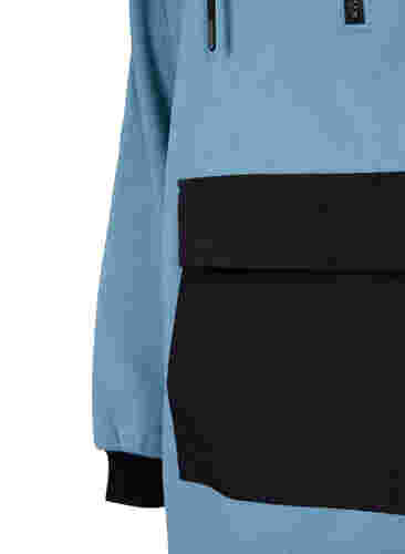 Langer Fleece-Anorak mit Reißverschluss, Smoke Blue w. Black, Packshot image number 2