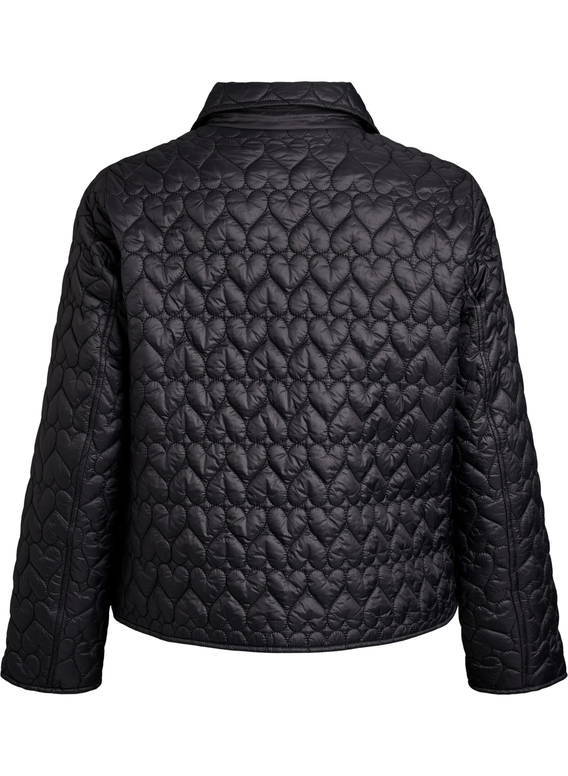 ZizziLeicht wattierte Jacke mit dekorativer Steppung, Schwarz, Packshot image number 1