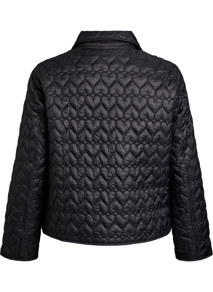 Leicht wattierte Jacke mit dekorativer Steppung, Schwarz, Packshot image number 1