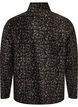 Fleecejacke mit Leopardenmuster und hohem Kragen, Schwarz, Packshot image number 1