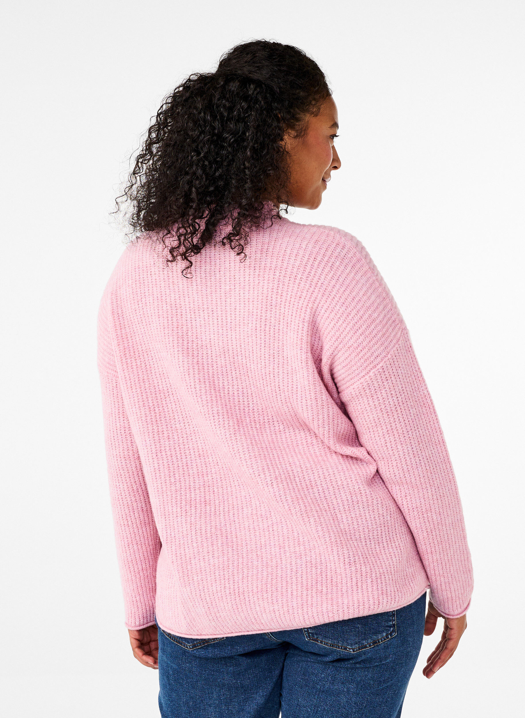 Zizzi Pullover mit Streifenmuster und langen &Auml;rmeln, Corsage Mel., Model image number 1