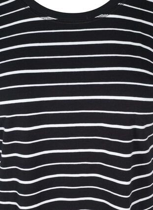 Gestreiftes T-Shirt aus Baumwolle, Black/White Stripe, Packshot image number 2