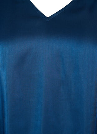 Viskosekleid mit V-Ausschnitt und Rüschen, Titan, Packshot image number 2