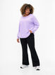 Pullover aus Bio-Baumwolle mit Strukturmuster, Lavender, Model image number 2