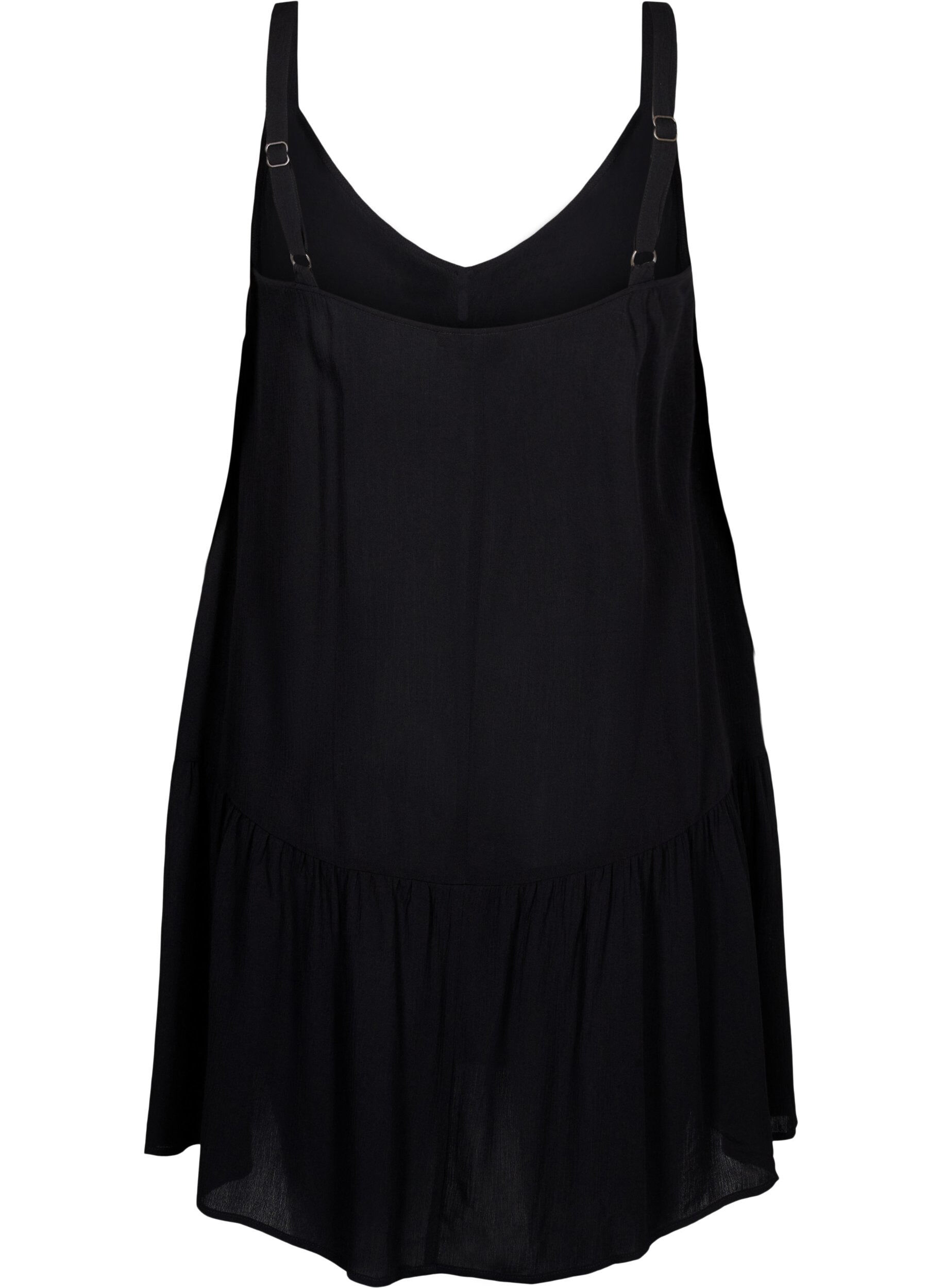 Zizzi Sommerkleid aus Viskose mit Tr&auml;gern, Black, Packshot image number 1