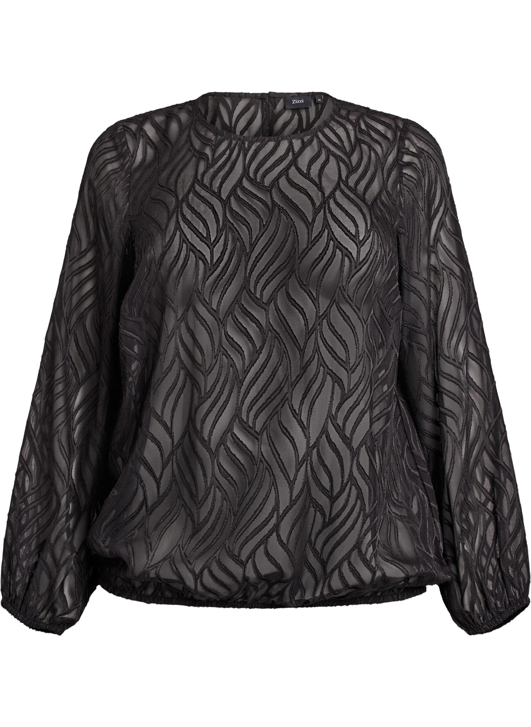 Bluse aus Chiffon mit Strukturmuster
