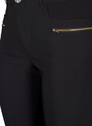 Eng anliegende Hose mit Reißverschlussdetails, Black, Packshot image number 2