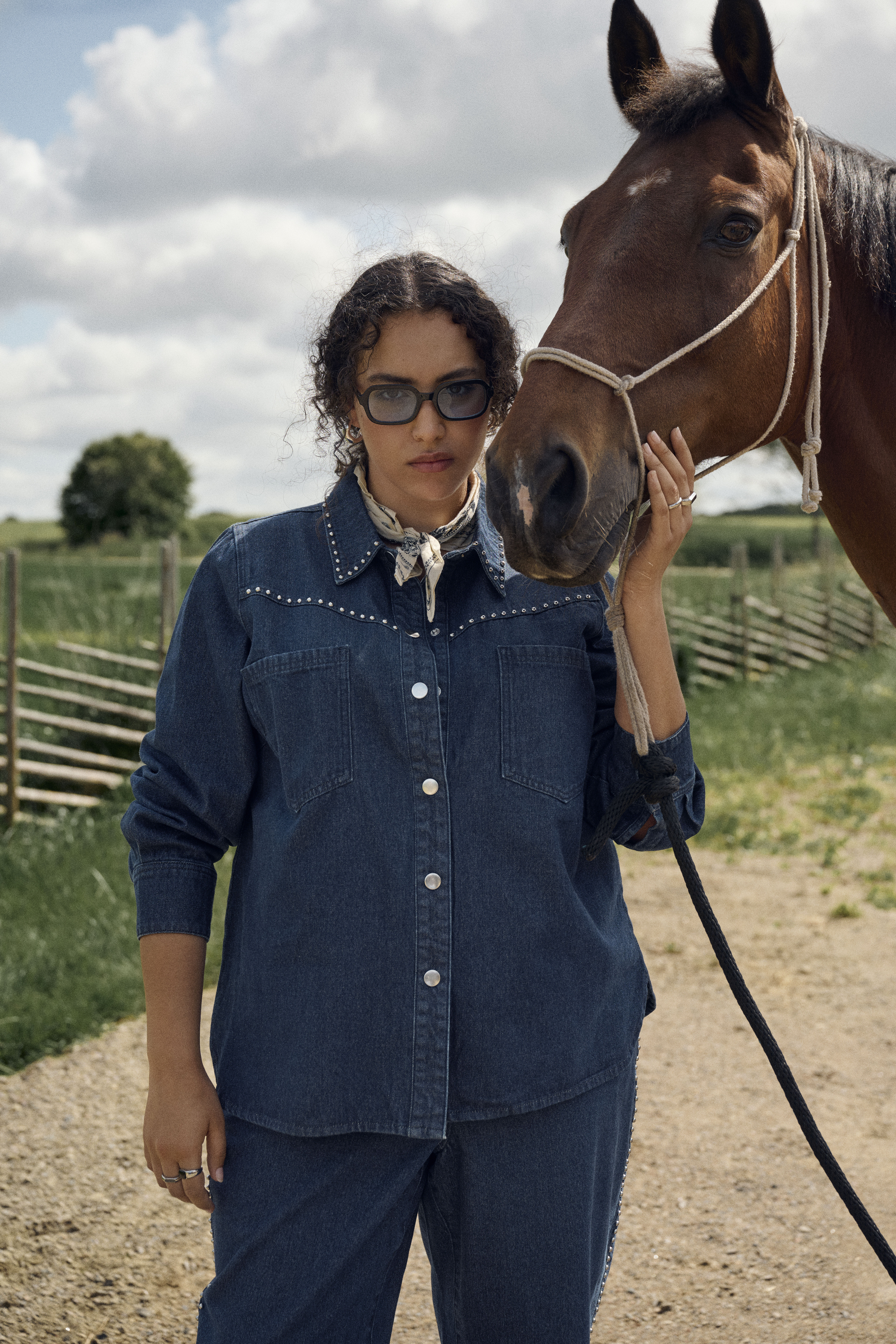 Zizzi Passendes Denim-Set, , Model