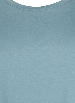 Kurzärmeliges T-Shirt aus einer Baumwollmischung, Smoke Blue, Packshot image number 2