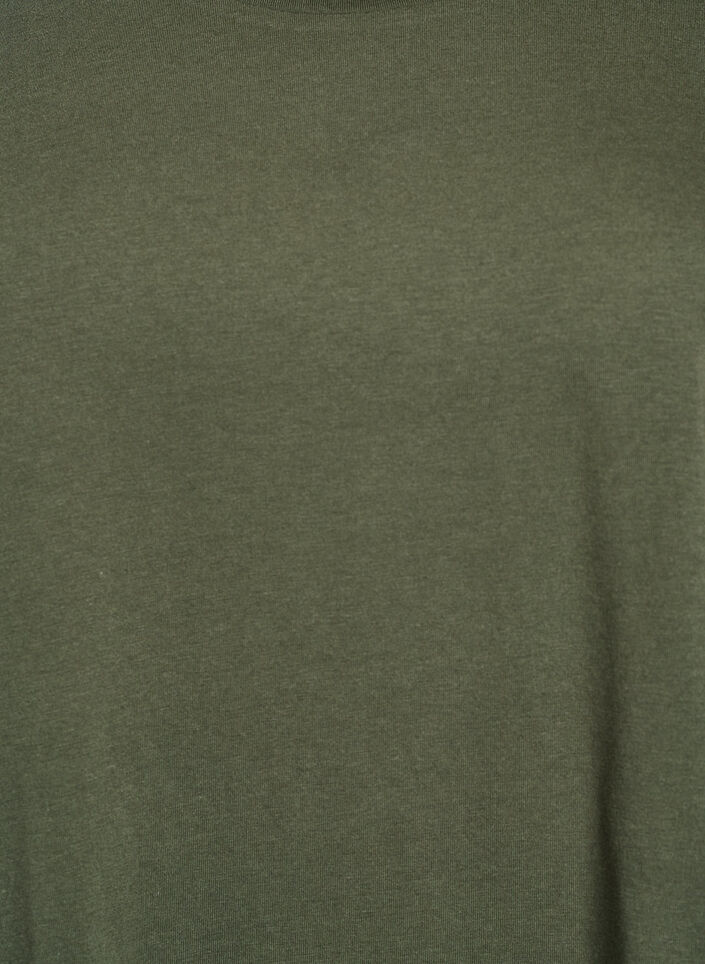 Kurzärmeliges T-Shirt aus einer Baumwollmischung, Grün, Packshot image number 2