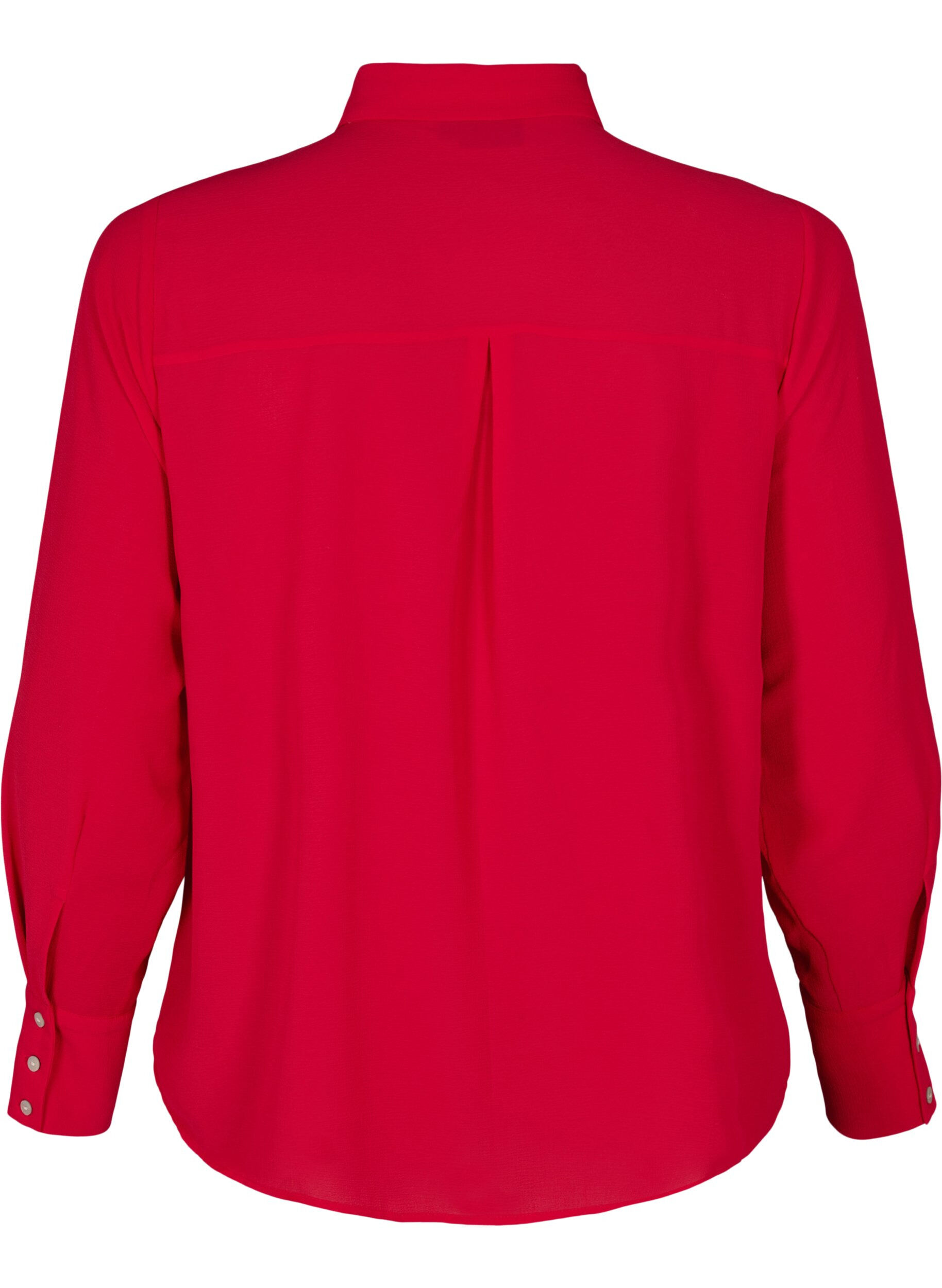 Zizzi Einfarbige Bluse mit Perlen, Rot, Packshot image number 1