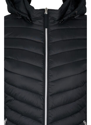 Leichte Jacke mit Taschen und abnehmbarer Kapuze, Black, Packshot image number 2
