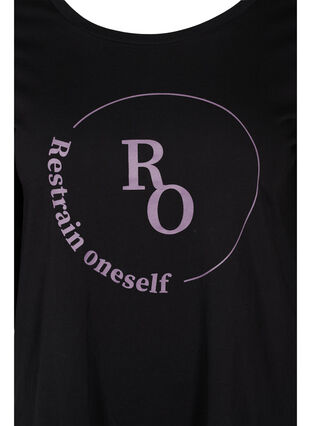 Baumwoll-T-Shirt mit 3/4 Ärmeln, Black RO, Packshot image number 2