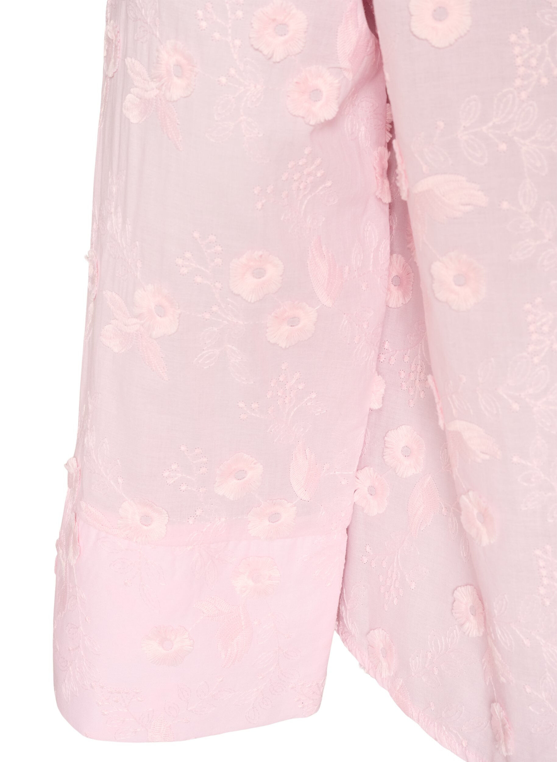 ZizziHemd mit floraler Stickerei und weiten &Auml;rmeln, Pink, Packshot image number 3