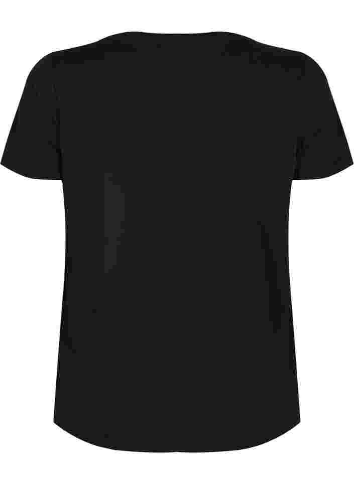 Trainings-T-Shirt mit Print, Black w. White, Packshot image number 1