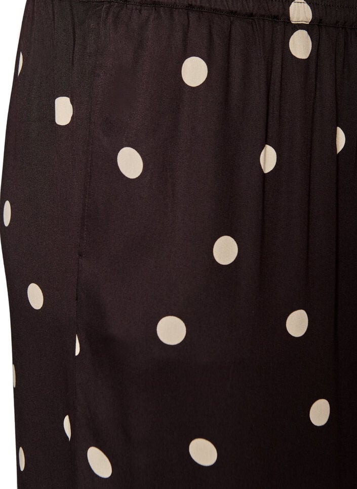 Hose aus Viskose mit Polka Dots und weitem Bein, Braun, Packshot