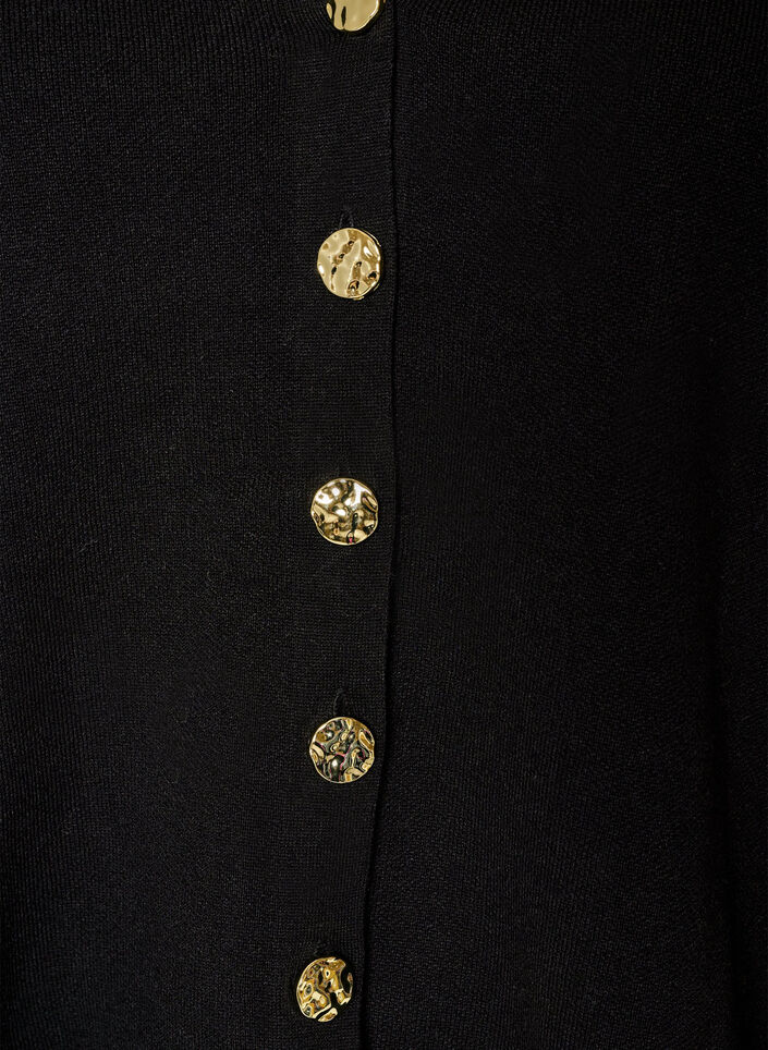 Cardigan aus Feinstrick mit dekorativen Kn&ouml;pfen, Schwarz, Packshot image number 2