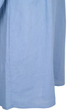Kurzes Kleid aus Baumwollmischung mit Leinen, Faded Denim, Packshot image number 3