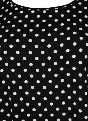 Kleid mit Aufdruck und kurzen Ärmeln, Black w. Dots, Packshot image number 2