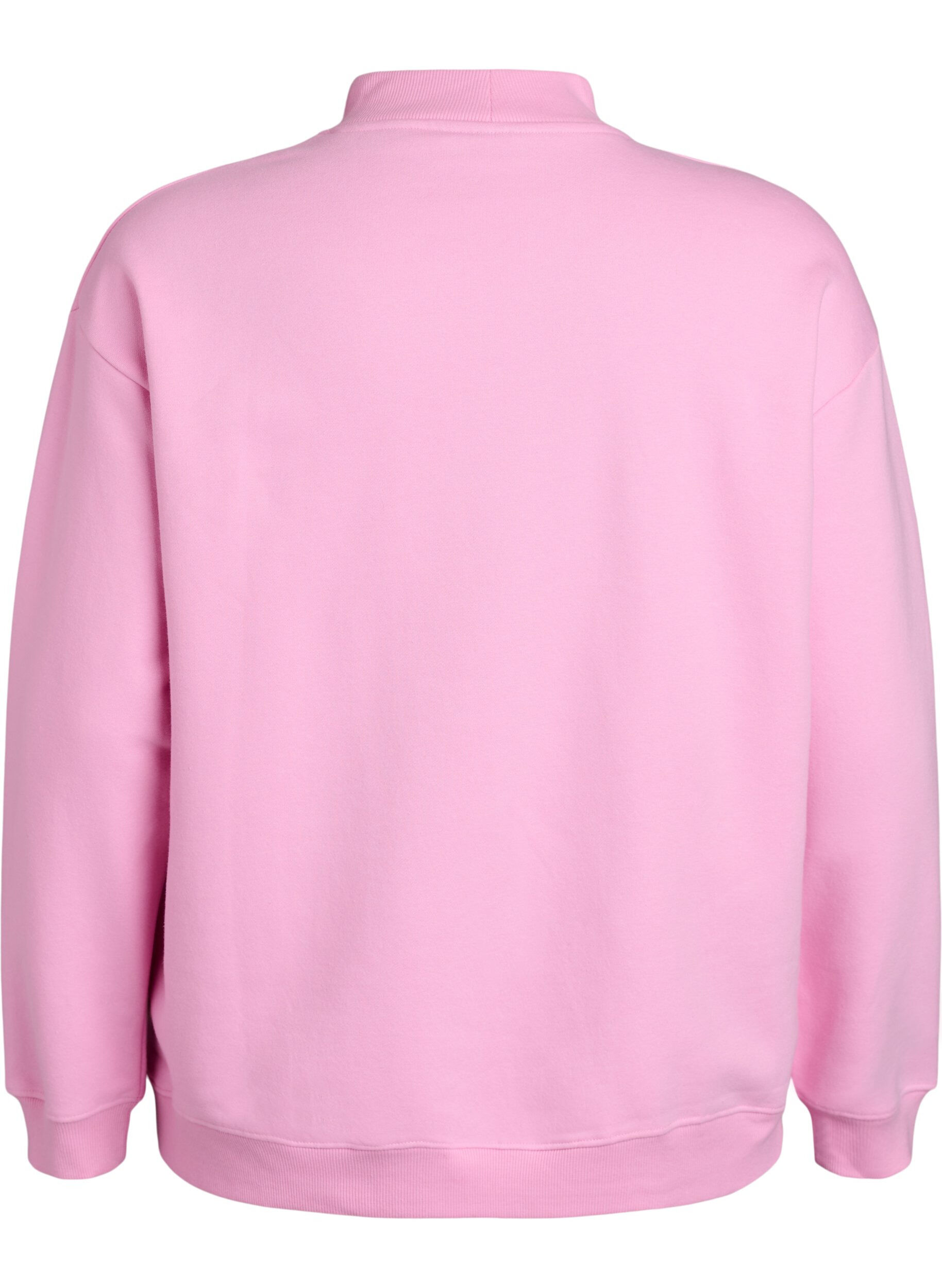 Zizzi Sweatshirt mit hohem Kragen und langen &Auml;rmeln, Pink, Packshot image number 1
