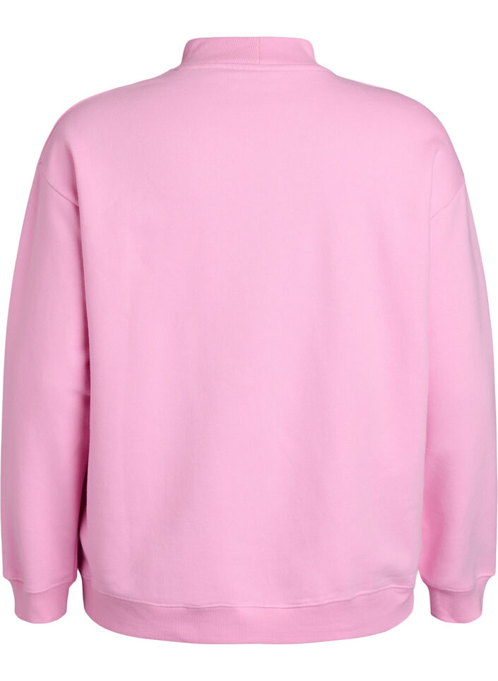 Sweatshirt mit hohem Kragen und langen &Auml;rmeln, Pink, Packshot image number 1