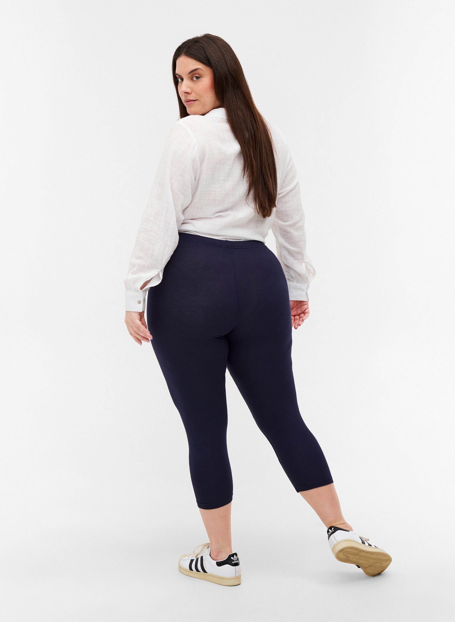 Zizzi Basic 3/4-Leggings , Night Sky, Model image number 1