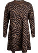 Langärmeliges Kleid mit Rundhalsausschnitt und Zebraprint, Walnut Zebra, Packshot image number 0