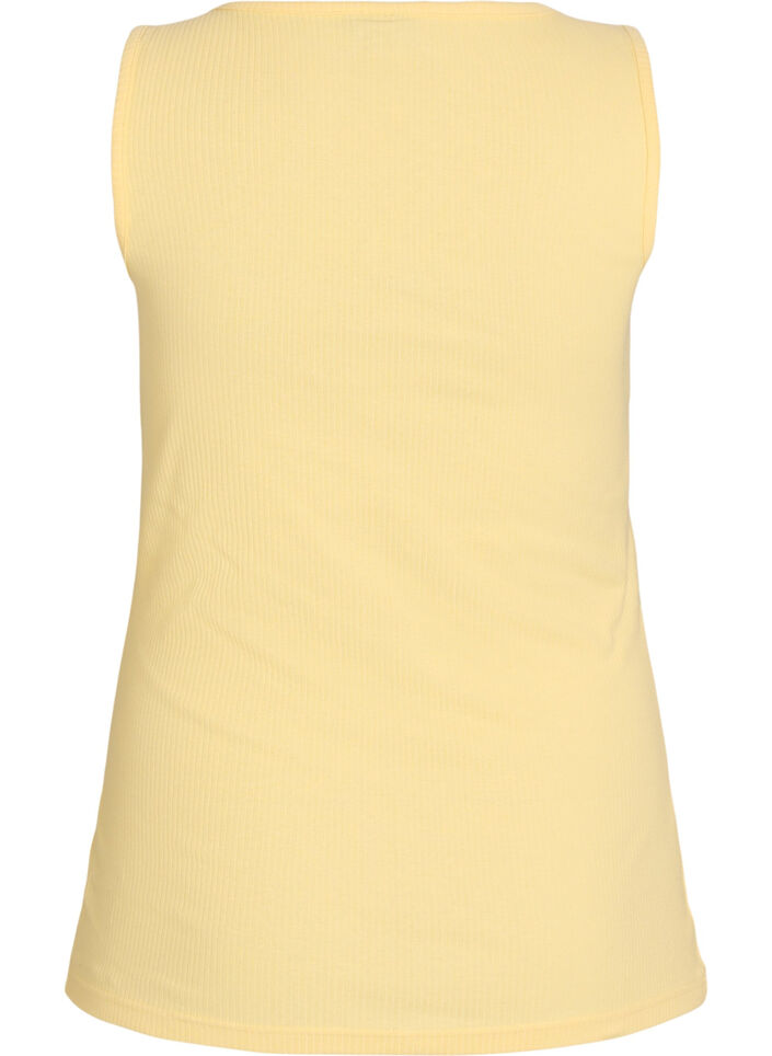 Schmal geschnittenes Tank-Top mit Strasssteinen, Gelb, Packshot image number 1