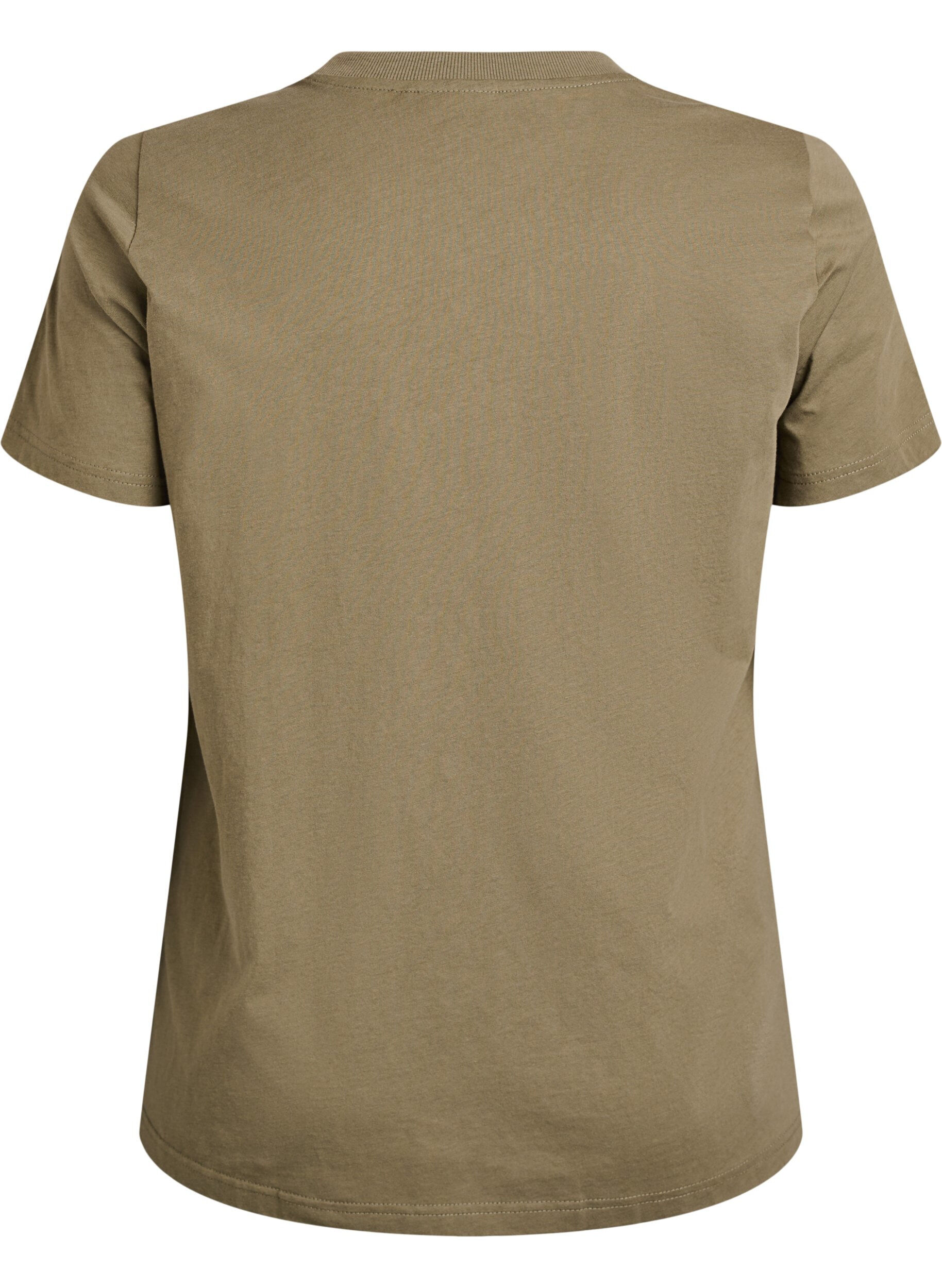 Zizzi Basic-T-Shirt aus Baumwolle mit Rundhalsausschnitt, Gr&uuml;n, Packshot image number 1