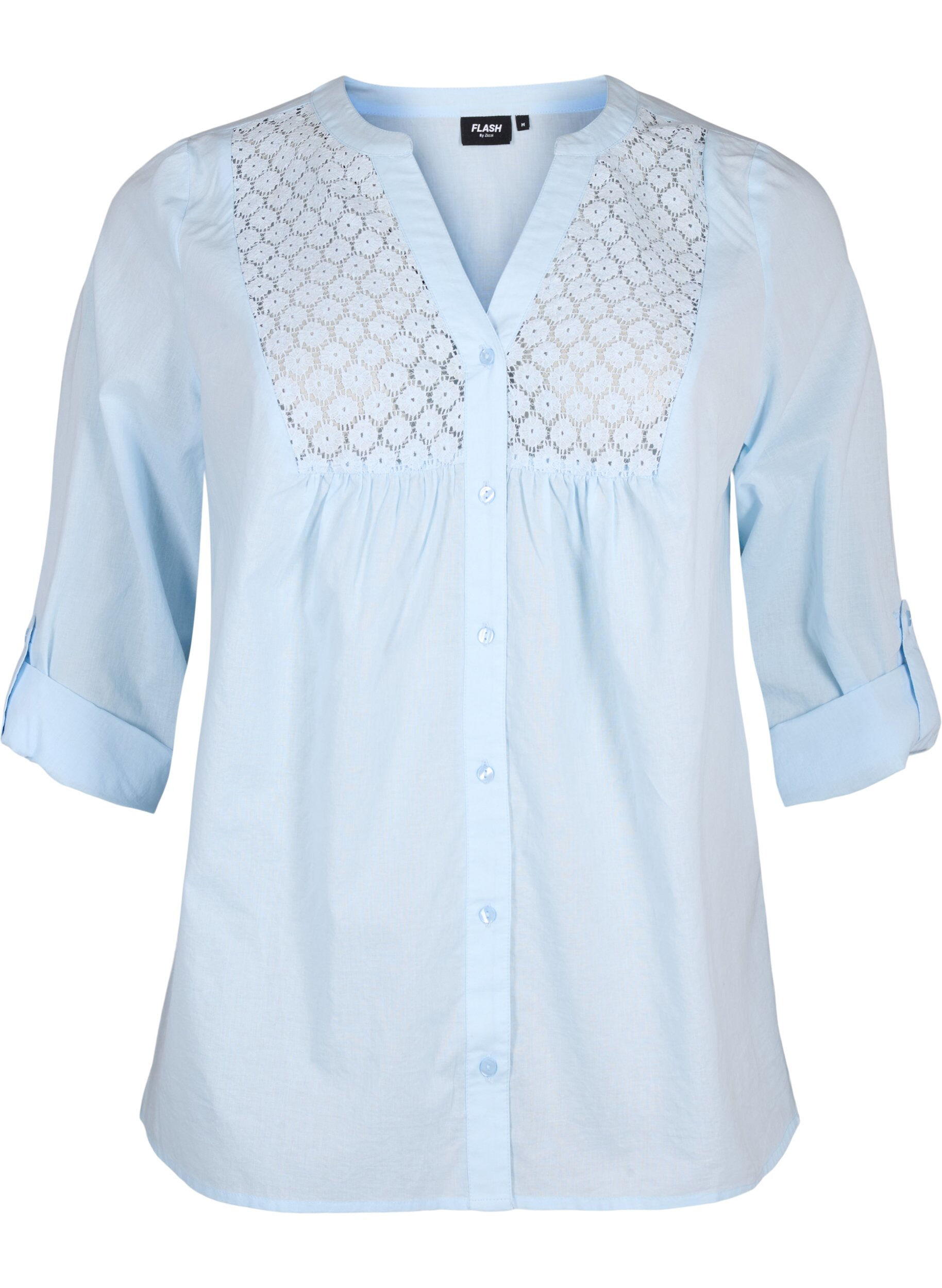 Zizzi FLASH - Shirt mit H&auml;keldetail, Cashmere Blue, Packshot image number 0