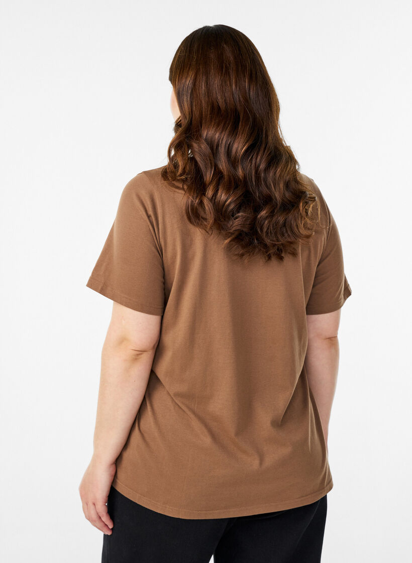 T-Shirt mit Print, Braun, Model image number 2