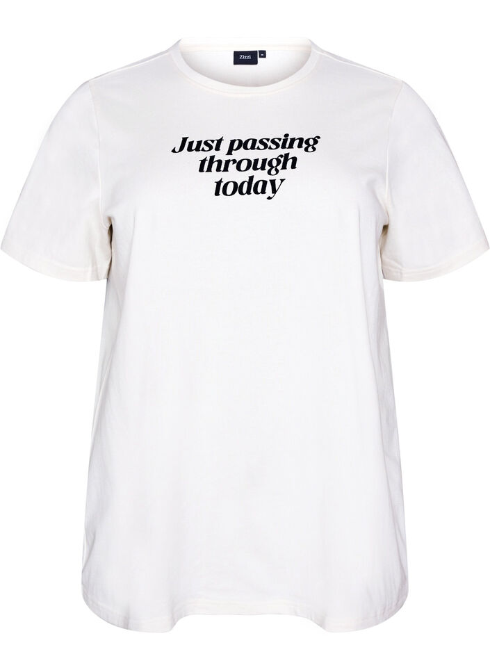 T-Shirt aus Baumwolle mit Textprint, Wei&szlig;, Packshot image number 0